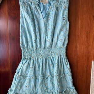 Sail To Sable Light Blue Eyelet Dress